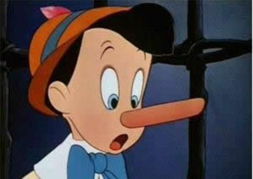 童话故事中的匹诺曹，当他撒谎时，鼻子会变长